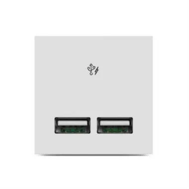 2.1A 5V USB Charger, 1 Module, White